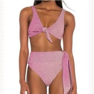 Beach Riot two tone metallic grace bikini bottom